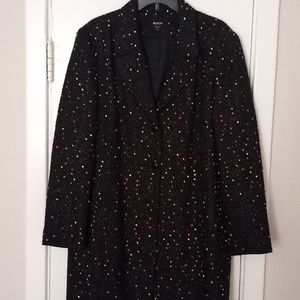 Worth New York, Black/Multi Lightweight Coat, Size XL